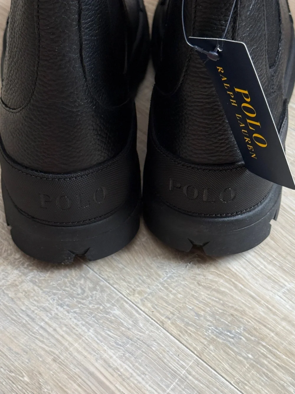 Polo by Ralph Lauren Black Leather Chelsea Boots